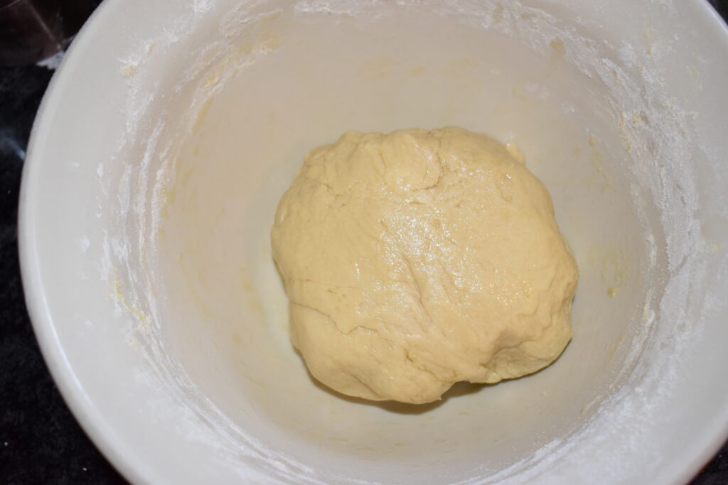 Dough in bowl with oil on top